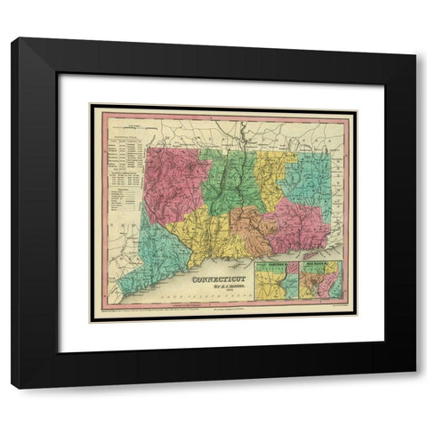 Connecticut - Tanner 1834 Black Modern Wood Framed Art Print with Double Matting by Tanner