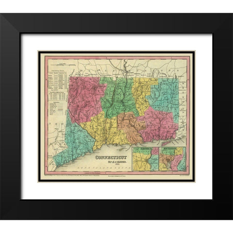 Connecticut - Tanner 1834 Black Modern Wood Framed Art Print with Double Matting by Tanner