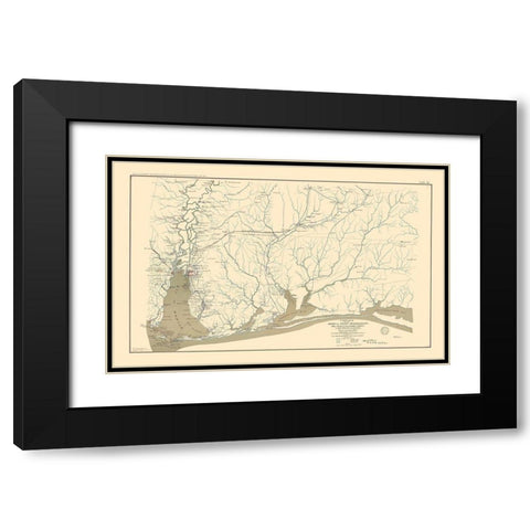Army of West Mississippi - Alester 1865 Black Modern Wood Framed Art Print with Double Matting by Alester
