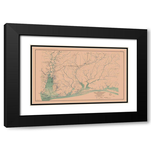 Army West Mississippi Campaign - McGregory 1895 Black Modern Wood Framed Art Print with Double Matting by McGregory