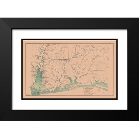 Army West Mississippi Campaign - McGregory 1895 Black Modern Wood Framed Art Print with Double Matting by McGregory