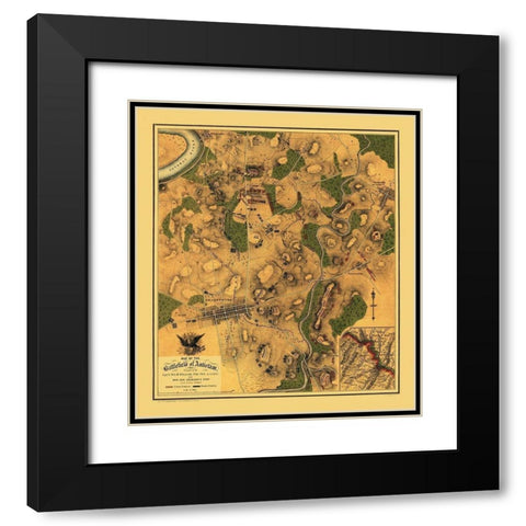 Antietam Battlefield Pennsylvania - Willcox 1862 Black Modern Wood Framed Art Print with Double Matting by Willcox