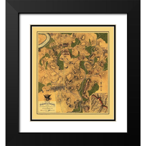 Antietam Battlefield Pennsylvania - Willcox 1862 Black Modern Wood Framed Art Print with Double Matting by Willcox