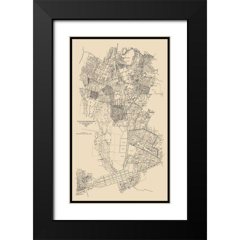 Antietam Battlefield Preliminary - Hotehkiss 1895 Black Modern Wood Framed Art Print with Double Matting by Hotehkiss