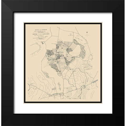 Antietam Battle September 16 to 17 - Houston 1862 Black Modern Wood Framed Art Print with Double Matting by Houston