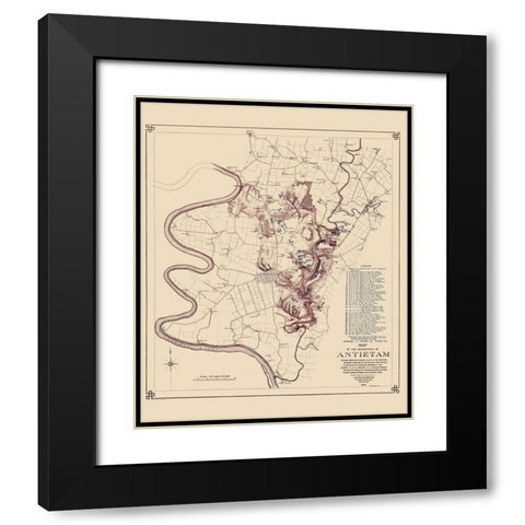 Antietam Battlefield Landowner - Stearns 1893 Black Modern Wood Framed Art Print with Double Matting by Stearns