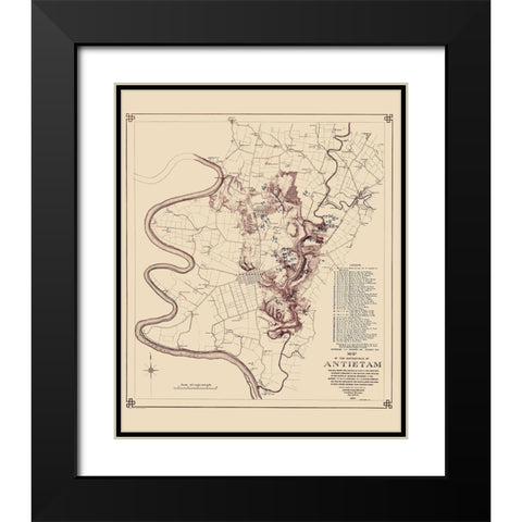 Antietam Battlefield Landowner - Stearns 1893 Black Modern Wood Framed Art Print with Double Matting by Stearns