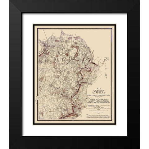The Battlefield Of Antietam Landowner - Lamont Black Modern Wood Framed Art Print with Double Matting by Lamont