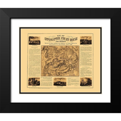 Appomattox Court House Vicinity Virginia Black Modern Wood Framed Art Print with Double Matting by Henderson