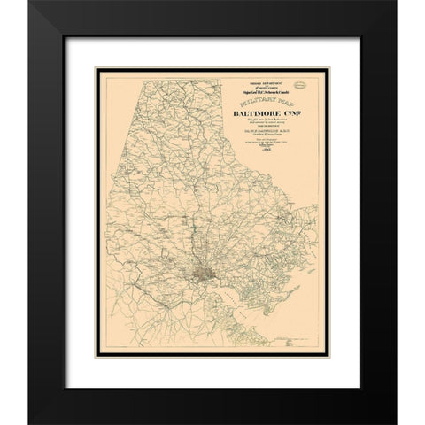 Baltimore County - Kaiser 1863 Black Modern Wood Framed Art Print with Double Matting by Kaiser