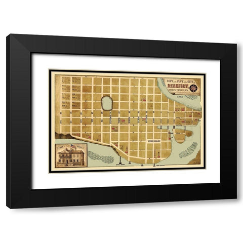 Beaufort South Carolina - Schelten 1861 Black Modern Wood Framed Art Print with Double Matting by Schelten