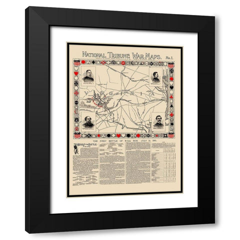 Bull Run Virginia - 1895 Black Modern Wood Framed Art Print with Double Matting by Tribune