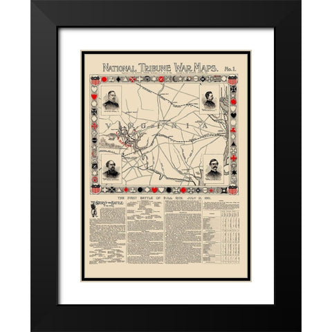 Bull Run Virginia - 1895 Black Modern Wood Framed Art Print with Double Matting by Tribune