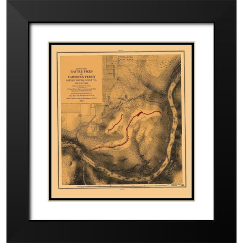 Battlefield Carnifex Ferry West Virginia Black Modern Wood Framed Art Print with Double Matting by US Army Corps