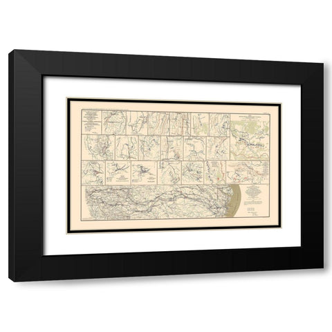 Campaign Chattanooga to Atlanta to Savannah Black Modern Wood Framed Art Print with Double Matting by Bien