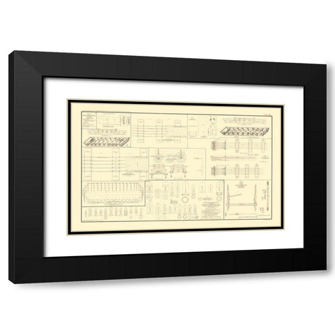 Pontoon Boats Bridges Chess Wagons - Bien 1895 Black Modern Wood Framed Art Print with Double Matting by Bien