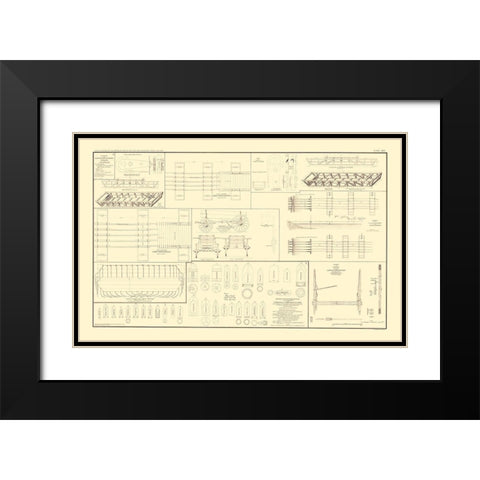 Pontoon Boats Bridges Chess Wagons - Bien 1895 Black Modern Wood Framed Art Print with Double Matting by Bien