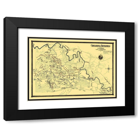 Chickamauga Battlefield - McElroy 1895 Black Modern Wood Framed Art Print with Double Matting by McElroy