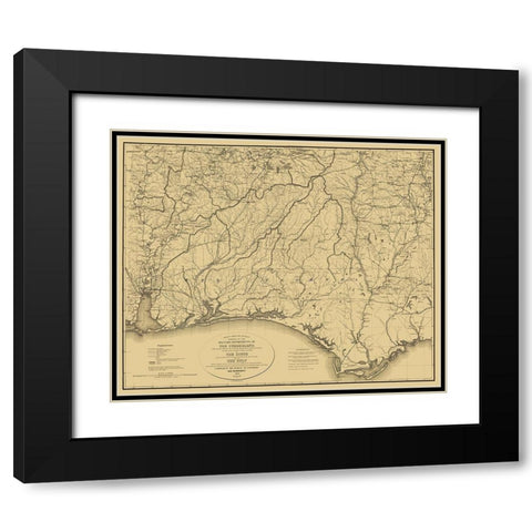 Cumberland of South and Gulf - Callahan 1863 Black Modern Wood Framed Art Print with Double Matting by Callahan