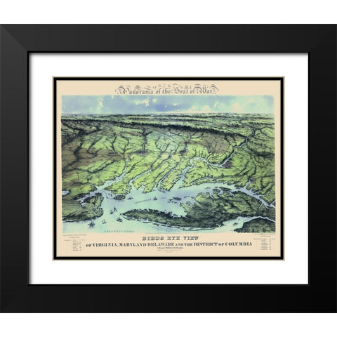 War of Maryland Virginia Delaware Washington DC Black Modern Wood Framed Art Print with Double Matting by Bachmann