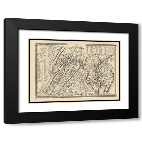 Guide Delaware Maryland Pennsylvania Virginia Black Modern Wood Framed Art Print with Double Matting by Lucas