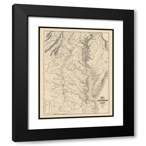 Virginia Maryland Delaware - Blunt 1861 Black Modern Wood Framed Art Print with Double Matting by Blunt