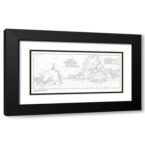 South Carolina Georgia Coast - USCS 1861 Black Modern Wood Framed Art Print with Double Matting by USCS