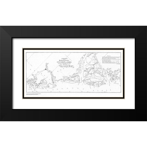 South Carolina Georgia Coast - USCS 1861 Black Modern Wood Framed Art Print with Double Matting by USCS