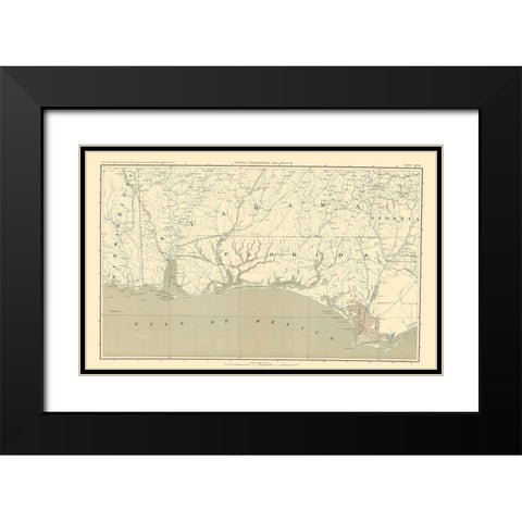 Upper Florida Peninsula Atlas - Bien 1895 Black Modern Wood Framed Art Print with Double Matting by Bien