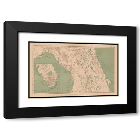 Florida - Lamont 1894 Black Modern Wood Framed Art Print with Double Matting by Lamont