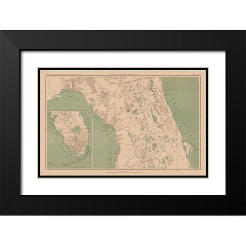 Florida - Lamont 1894 Black Modern Wood Framed Art Print with Double Matting by Lamont