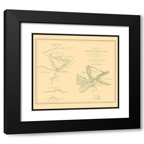 Approaches To Fort Butte La Rose Louisiana Black Modern Wood Framed Art Print with Double Matting by Bache