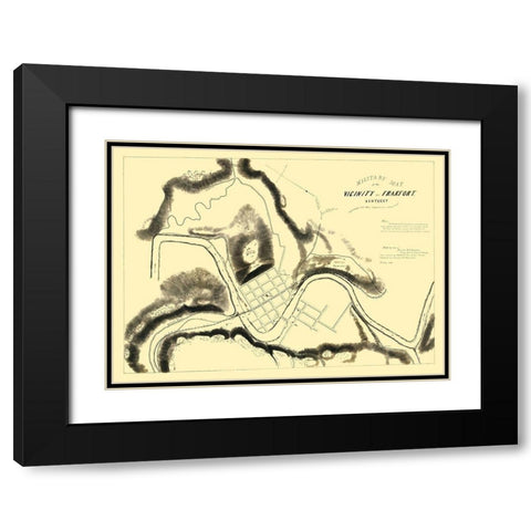 Frankfort Kentucky Area Military - Brooks 1863 Black Modern Wood Framed Art Print with Double Matting by Brooks