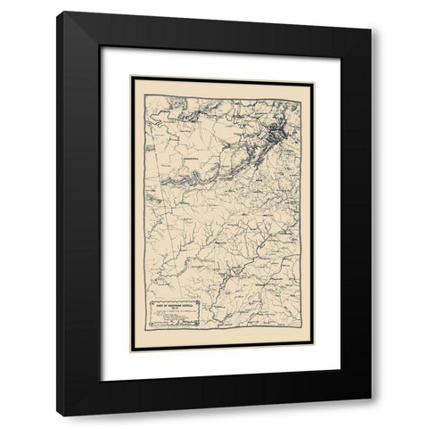 Northern Georgia - Merrill 1864 Black Modern Wood Framed Art Print with Double Matting by Merrill