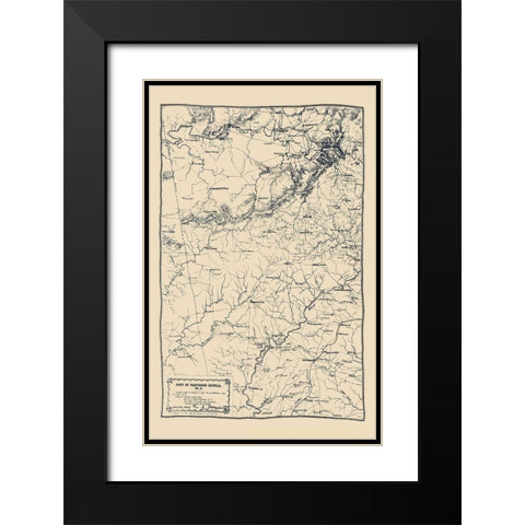 Northern Georgia - Merrill 1864 Black Modern Wood Framed Art Print with Double Matting by Merrill