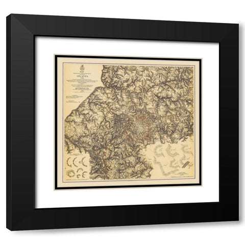 Military Operations Atlanta Georgia - Bien 1875 Black Modern Wood Framed Art Print with Double Matting by Bien