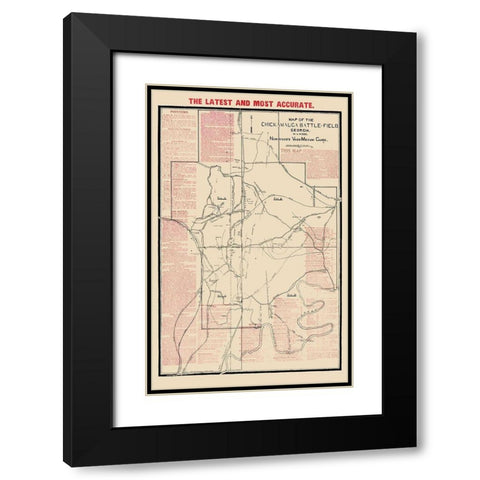 Chickamauga Battlefield Georgia - Wood 1895 Black Modern Wood Framed Art Print with Double Matting by Wood