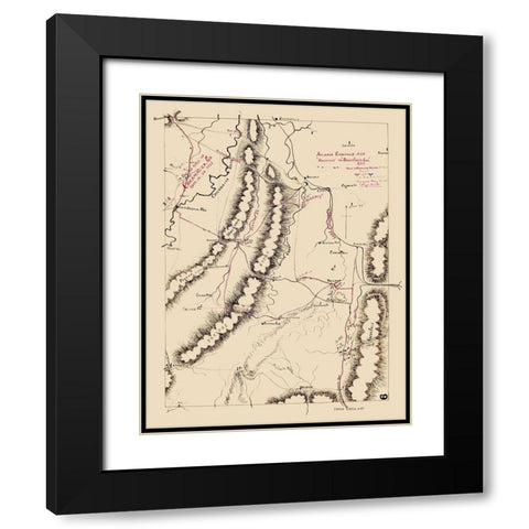 Chicamauga Battlefield Georgia - 1863 Black Modern Wood Framed Art Print with Double Matting by Unknown