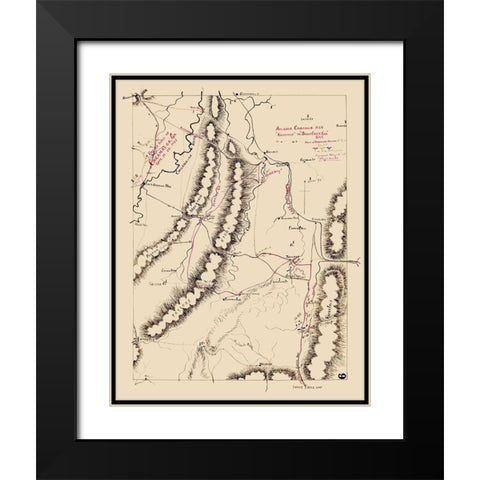 Chicamauga Battlefield Georgia - 1863 Black Modern Wood Framed Art Print with Double Matting by Unknown