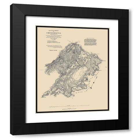 Battlefield of Chickamauga Georgia - Thomas 1864 Black Modern Wood Framed Art Print with Double Matting by Thomas