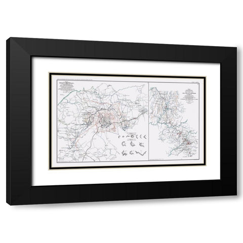 Siege of Atlanta - Sherman 1894 Black Modern Wood Framed Art Print with Double Matting by Sherman