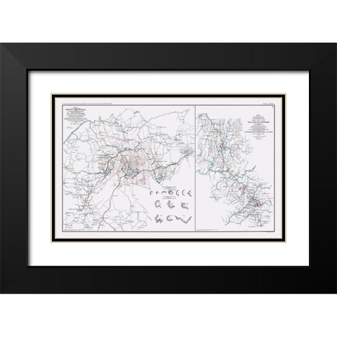 Siege of Atlanta - Sherman 1894 Black Modern Wood Framed Art Print with Double Matting by Sherman