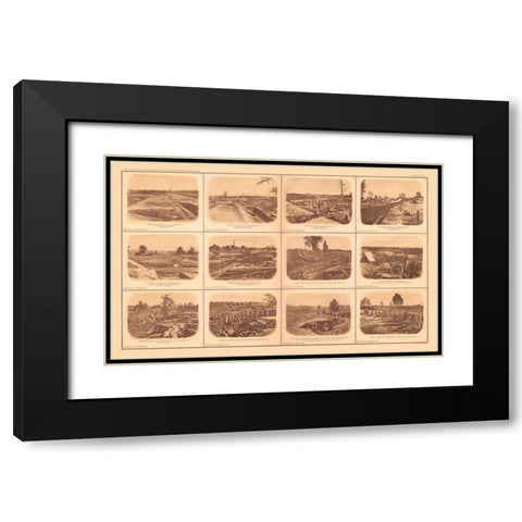Rebel Forts Atlanta Georgia - Bien 1894 Black Modern Wood Framed Art Print with Double Matting by Bien