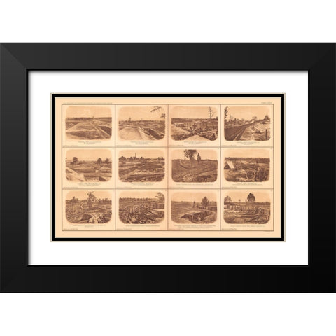 Rebel Forts Atlanta Georgia - Bien 1894 Black Modern Wood Framed Art Print with Double Matting by Bien