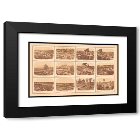 Rebel Lines Atlanta Georgia - Bien 1894 Black Modern Wood Framed Art Print with Double Matting by Bien