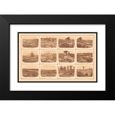 Rebel Lines Atlanta Georgia - Bien 1894 Black Modern Wood Framed Art Print with Double Matting by Bien