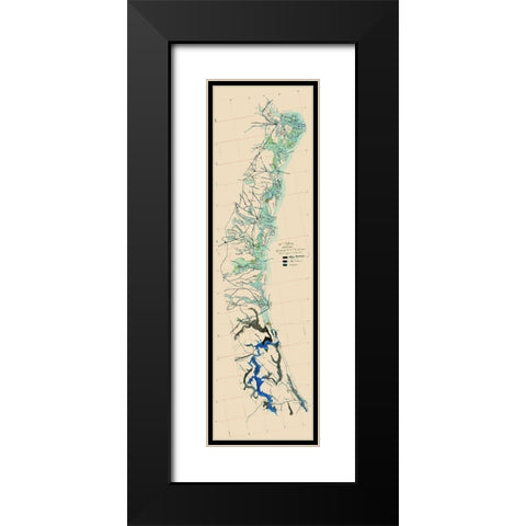 Georgia Florida Coast - 1863 Black Modern Wood Framed Art Print with Double Matting by Unknown