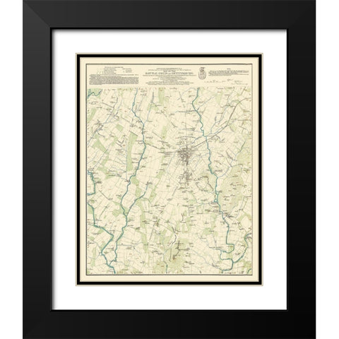 Battlefield of Gettysburg Pennsylvania Black Modern Wood Framed Art Print with Double Matting by Warren