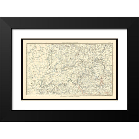 Illinois Indiana Ohio Kentucky - Bien 1895 Black Modern Wood Framed Art Print with Double Matting by Bien
