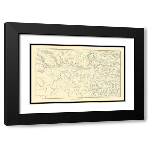 Parts of Kansas Missouri - Bien 1895 Black Modern Wood Framed Art Print with Double Matting by Bien